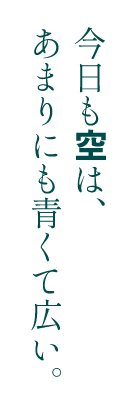 今日も空は、あまりにも青くて広い。